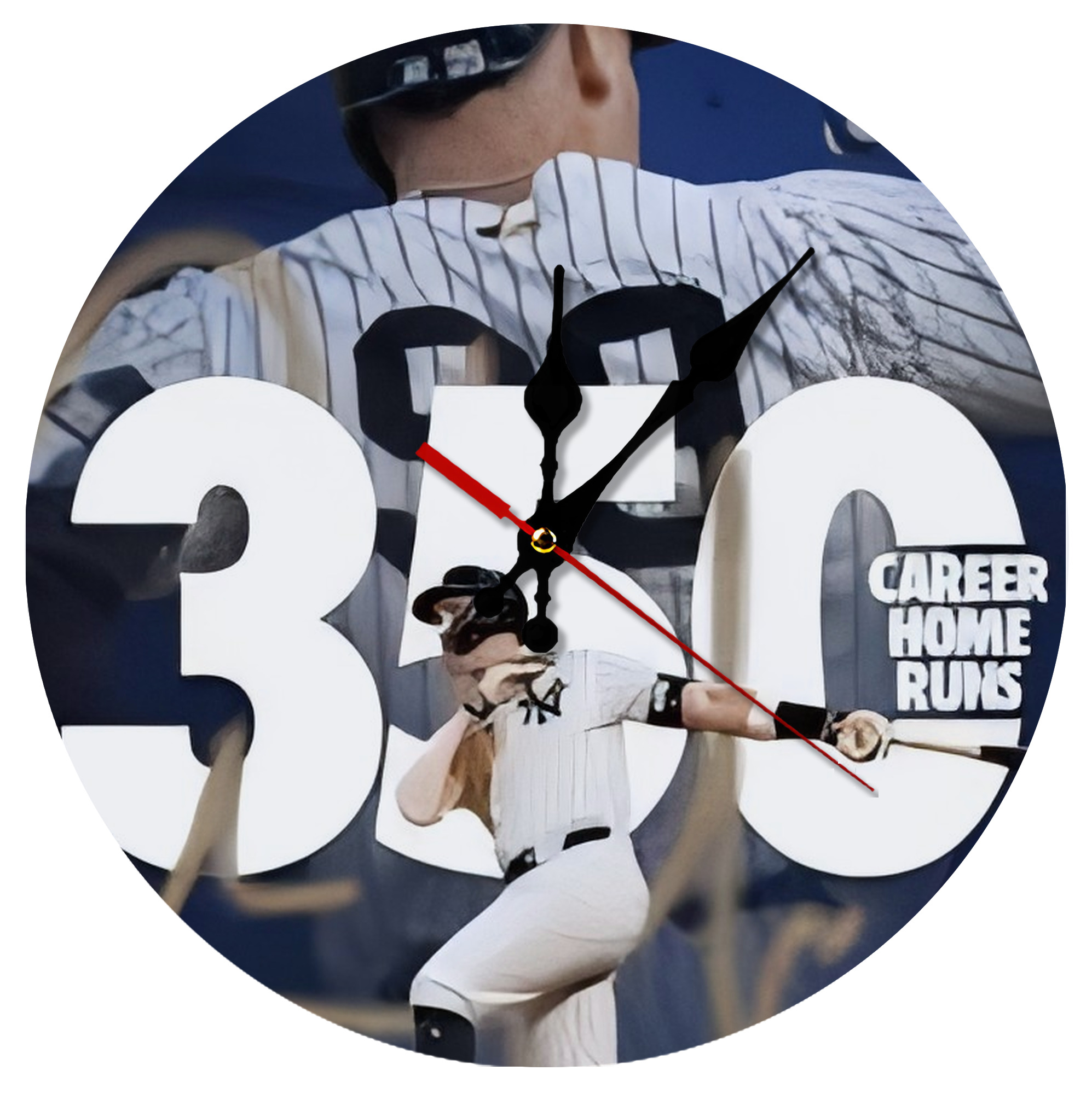 Aaron Judge's 350th Career Home Runs Silent Round Wall Clock – Modern & Stylish DIY Design, Durable Wood Construction, Easy To Install – Perfect For Office, Bedroom, Living Room, And More